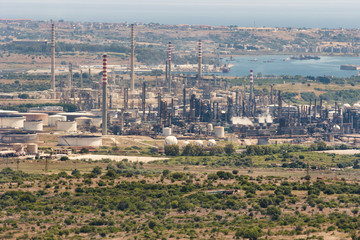 industrial area in Priolo in Sicily