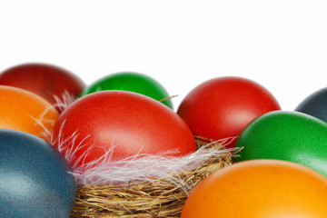 Colorful Easter eggs isolated on white background