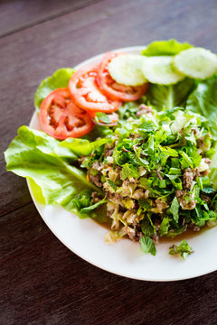 Lao minced pork Larb salad