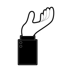 business hand side view gesture hold on in black silhouette