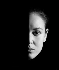 Woman Face Half Lit