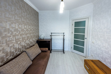 White apartment interior design of modern style