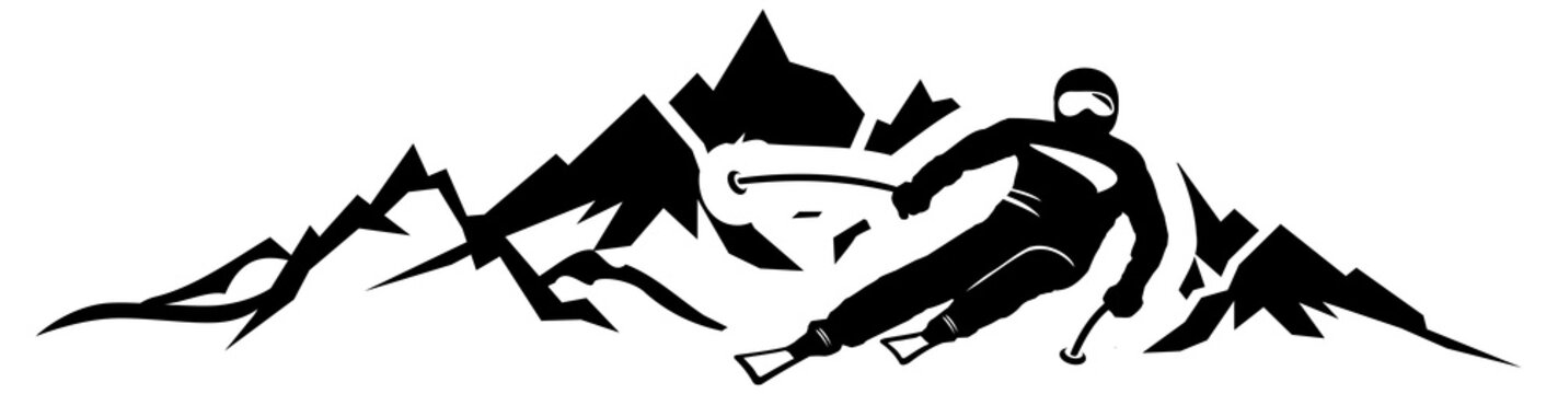 Silhouette Skifahrer