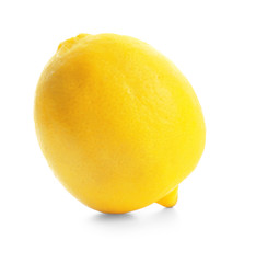 Fresh ripe lemon on white background
