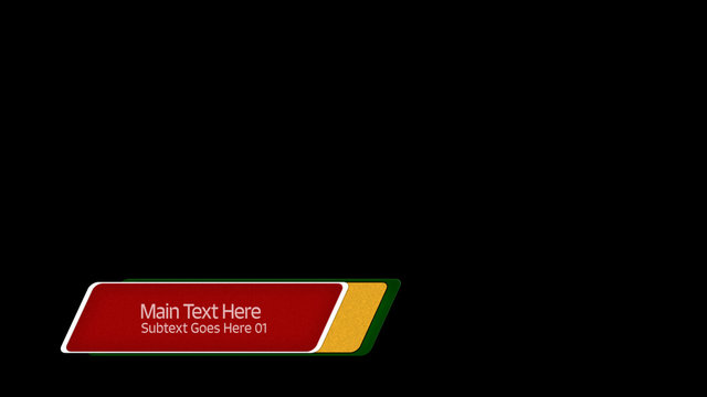 Red, Yellow, & Green Layered Slanted Lower Third 1