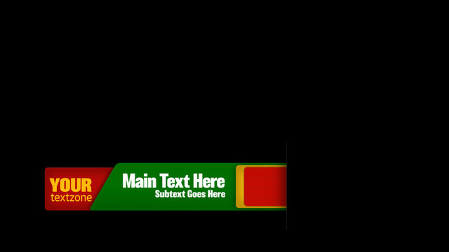 Red, Yellow, & Green Layered Angled Lower Third 2