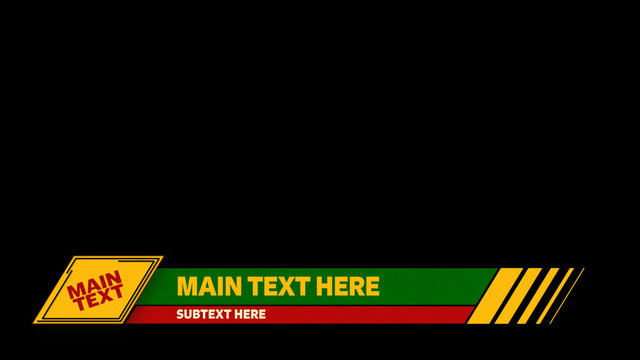 Red, Yellow, & Green Angled Lower Third