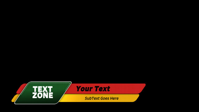 Red, Yellow, & Green Rounded Edge Angled Lower Third