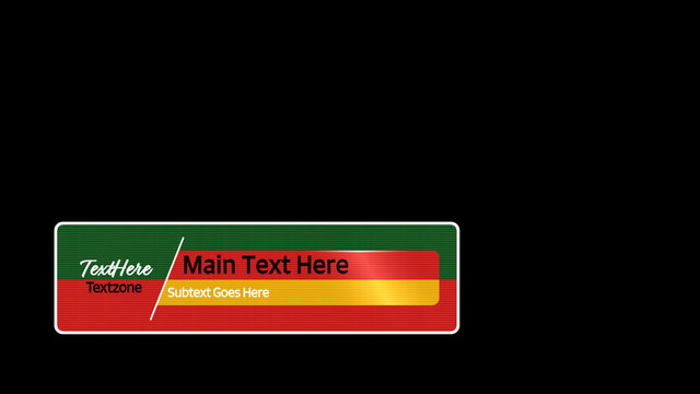 Red, Green, & Yellow Rounded Rectangle Lower Third