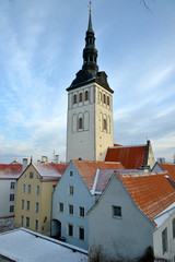 Obraz premium Church of St. Nicholas or Niguliste Church, Tallinn January 2015