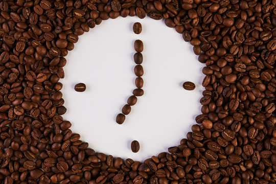 Clock of coffee beans