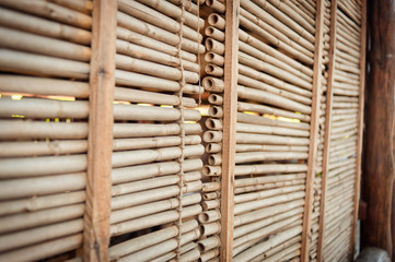 Blinds made of bamboo.