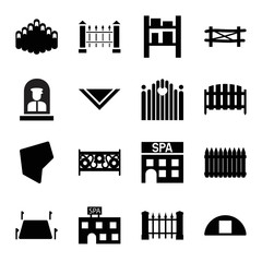 Country icons. set of 16 editable filled country icons