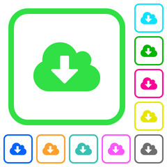 Cloud download vivid colored flat icons icons