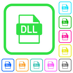 DLL file format vivid colored flat icons icons