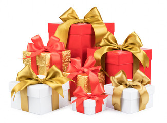 set of gift box isolated on white background