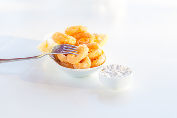 Fried calamari rings