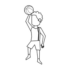 Male basketball player cartoon
