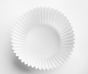 Form for baking cupcake on white background