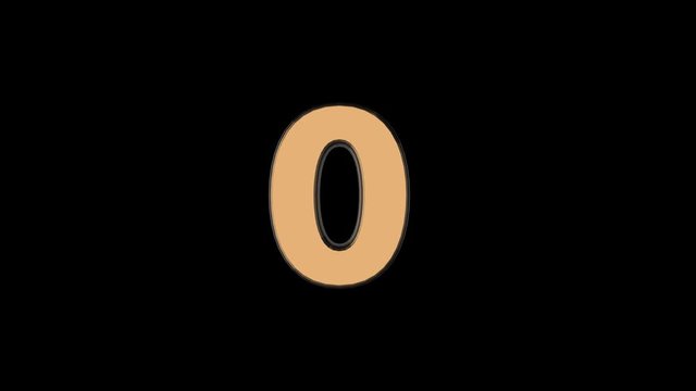 Zero - 3D animated Golden Cinematic Text Number Falling