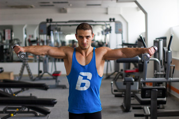 Fototapeta na wymiar sport man men training in gym