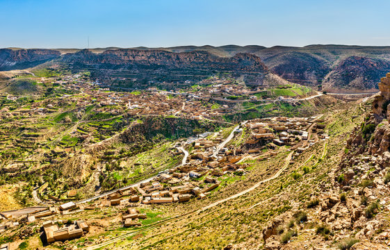 View of Toujane, a Berber mountain village in southern Tunisia