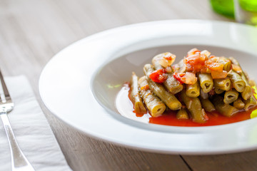 Oriental green beans called fasulye