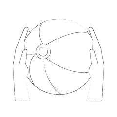 Hands holding Beach ball