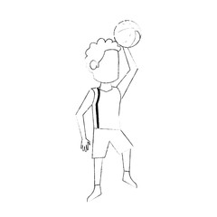 Male basketball player cartoon