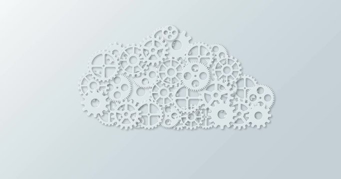 animation modern concept computer cloud and mechanism gear.