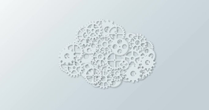 animation modern concept computer cloud and mechanism gear.