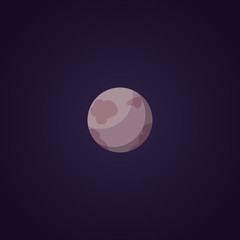 Planet Pluto cartoon vector Isolated illustration.