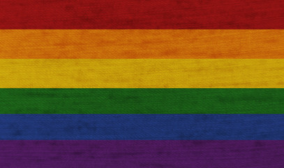 LGBT pride flag on grunge canvas texture