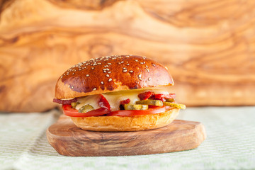 Turkish sucuk burger