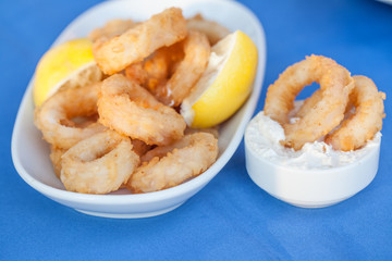 Fried calamari rings