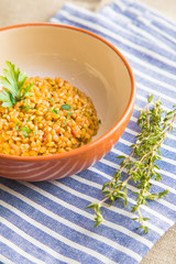 Turkish pilav rice with bulgur