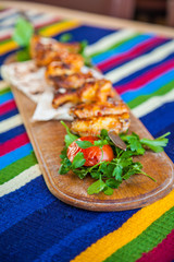 Grilled chicken with pita bread