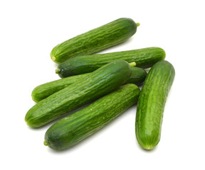 fresh cucumbers isolated on white