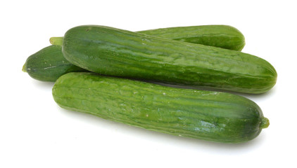 fresh cucumbers isolated on white