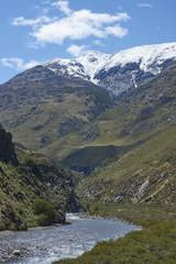 Naklejka na ściany i meble Rio Aviles O Pedregoso in Valle Chacabuco in northern Patagonia, Chile