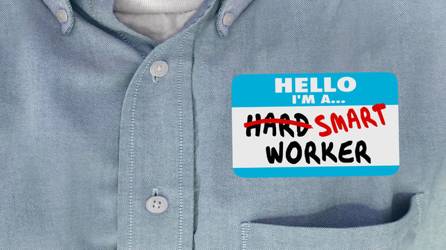 Smart Not Hard Worker Employee Name Tag 3d Illustration