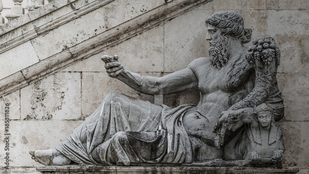 Wall mural Statue of Neptune at Piazza del Campidoglio, Rome, Italy