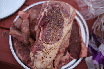 Heap of aw meat