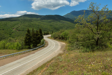 Road in the mountains of Crimean peninsula