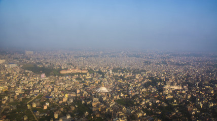 Aerial view of Kathmandu, Capital city of Nepal, Asia UNESCO world heritage site