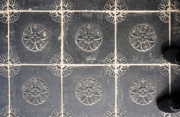 Ground tile texture of Tongdosa temple in South Korea