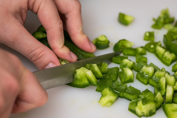 Dicing A Bell Pepper