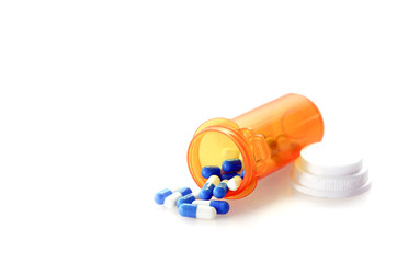 Medicine in light protected bottle.