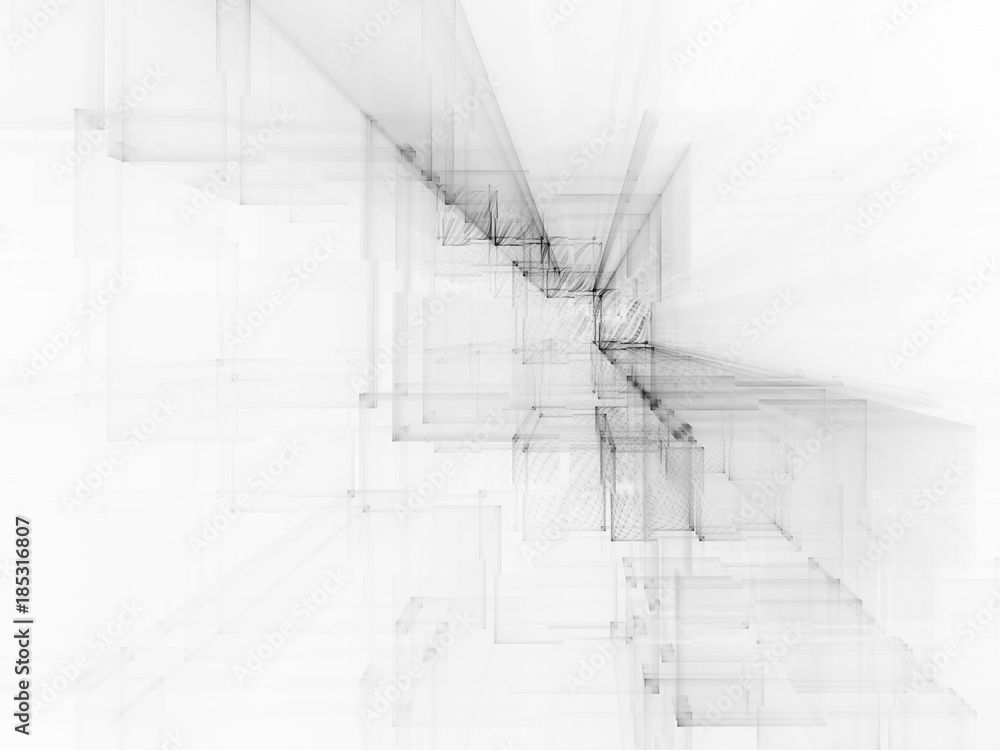 Poster abstract black background element on white. composition of grids and matrix patterns. detailed fract