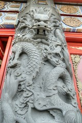 Dragon Carved in Stone, Po Lin Monastery, HK.